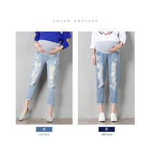 Load image into Gallery viewer, Jeans Maternity Pants For Pregnant Women Clothes Trousers Nursing Prop Belly Legging Pregnancy Clothing Overalls Ninth Pants New